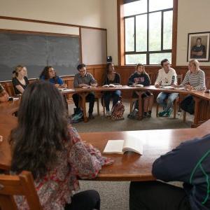 Students at a class roundtable