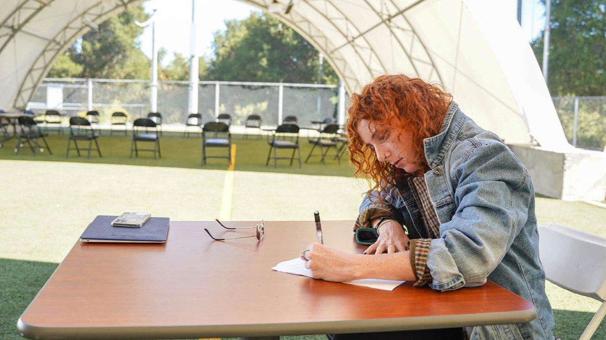 student works oduring an outdoor class